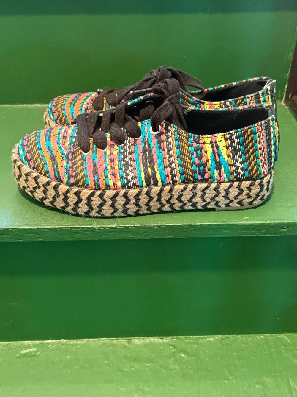 Circus by Sam Edelman Multicolor Woven Espadrille Sneakers - Black Laces